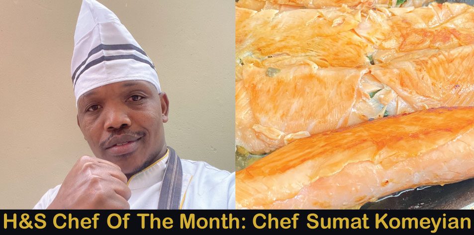 Wrapped Spicy Salmon With Spinach by Chef Sumat Komeyian, H&S Chef Of The Month