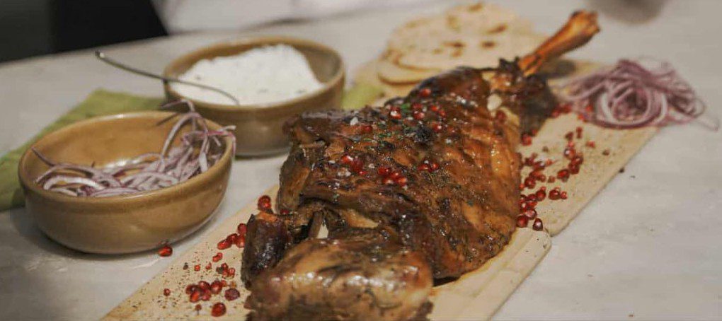 Slow Roasted Lamb With Flat Bread